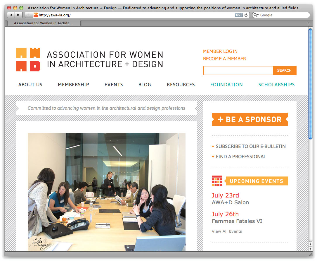 The new AWA+D homepage The new AWA+D homepage